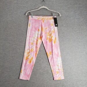 Adidas Girl Activewear Pants XL Pink Tie Dye Legging NWT